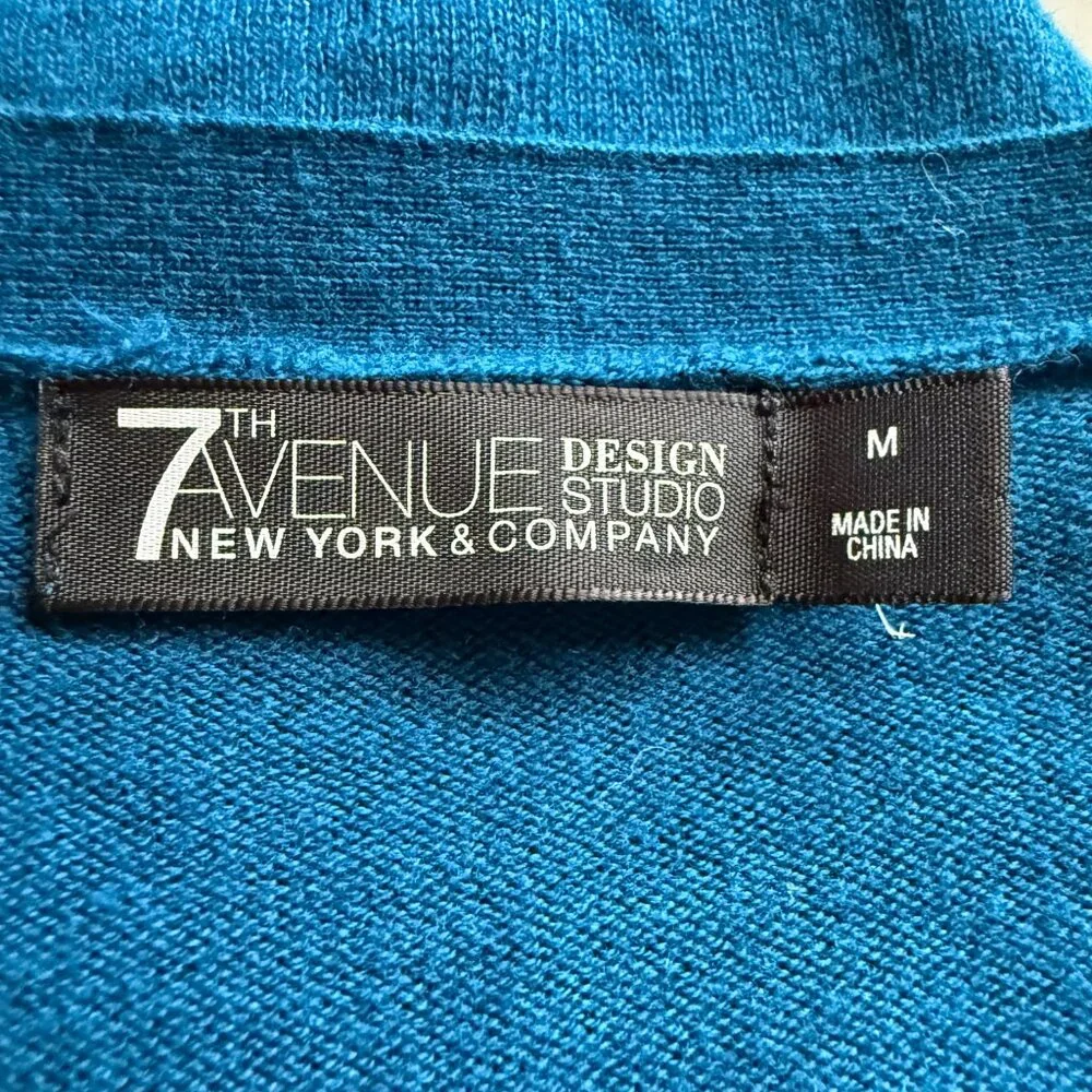 7th Avenue women's long sleeve v-neck button down sweater size medium - Picture 7 of 9